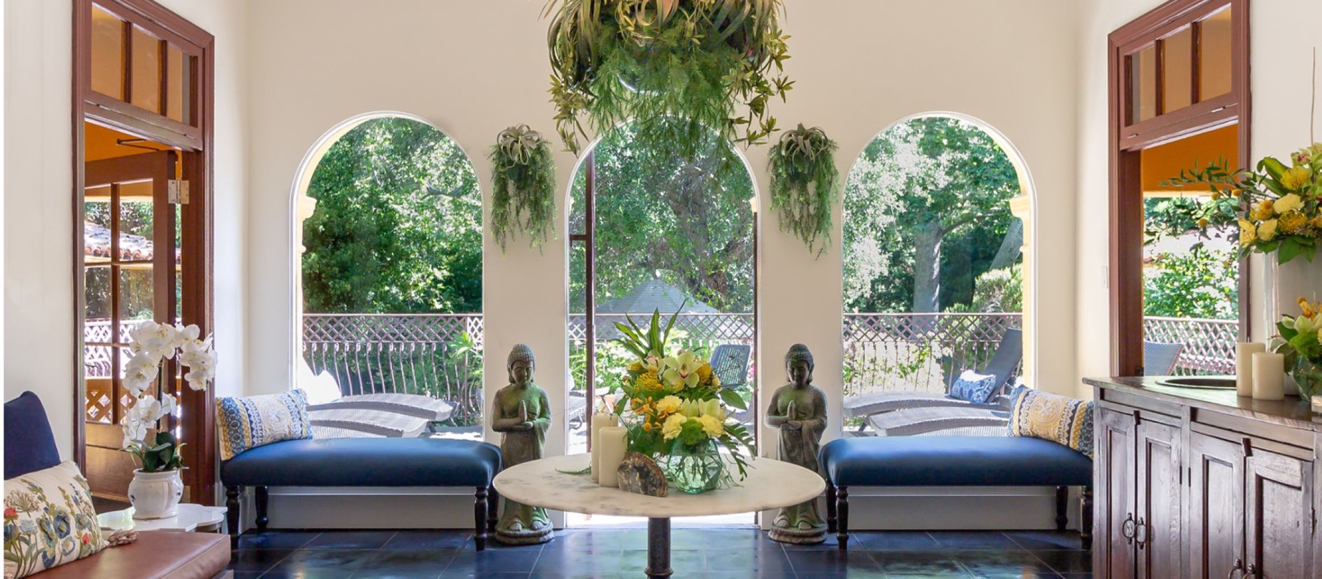 Golden hills and trees near the retreat